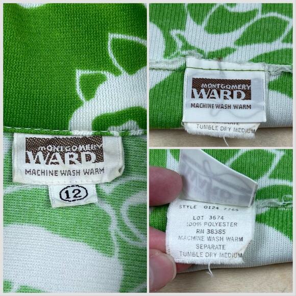 Vintage 1970s Lime Green 2-Piece Sleeveless Top and Skirt Matching Set - Picture 5 of 7